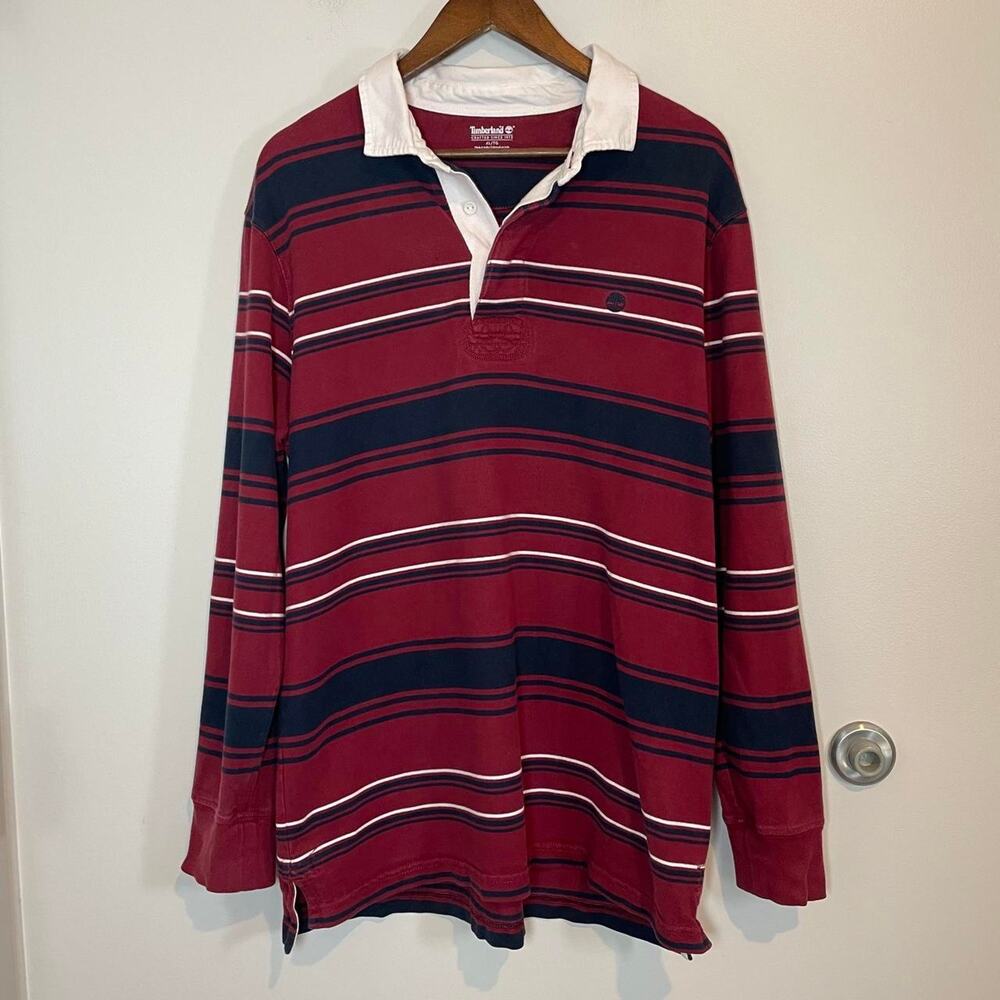 Timberland Striped Long Sleeve XL Cotton Rugby Shirt